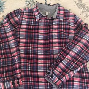 LLBean Fleece Lined Flannel shirt/jacket